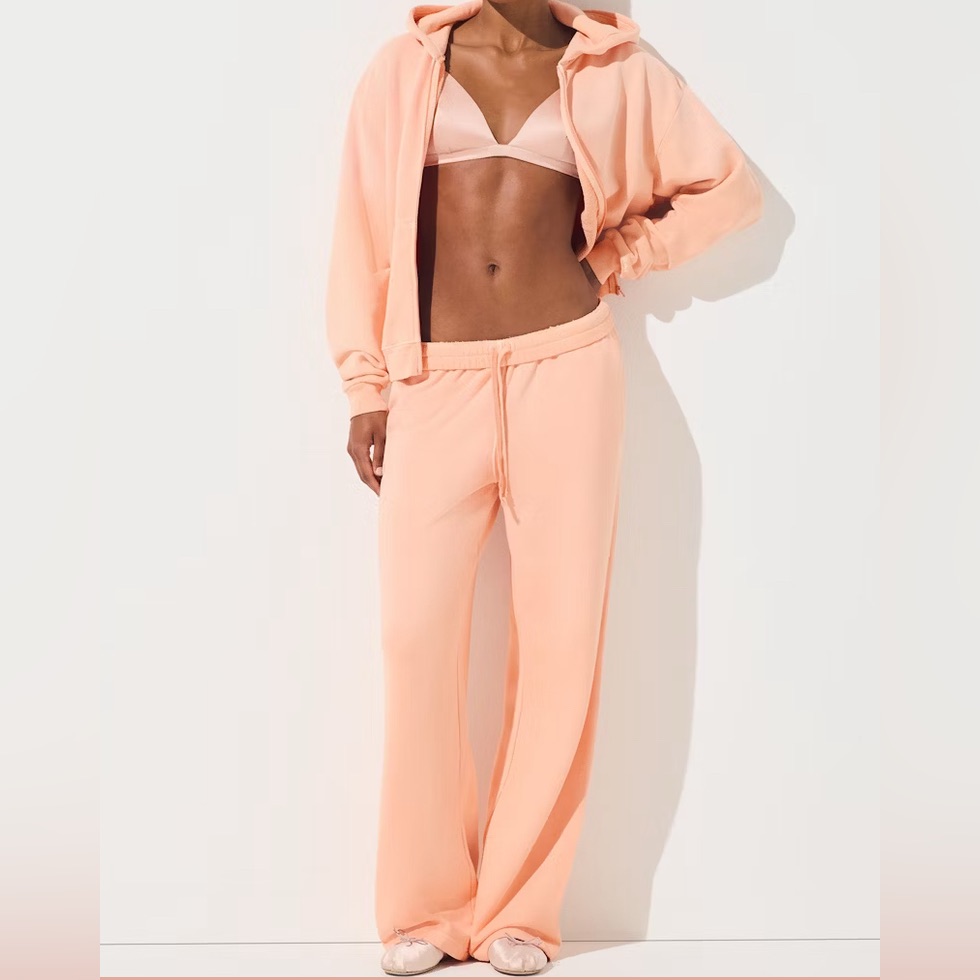 Skims French Terry Low Rise Straight Leg Pant